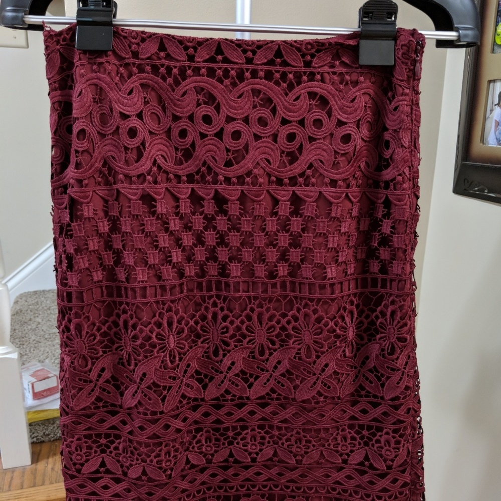 LOFT Pencil Skirt, Maroon, NWT, Sz 0, Lined